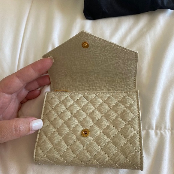 Saint Laurent Compact Tri Fold YSL Leather Wallet - Picture 3 of 7